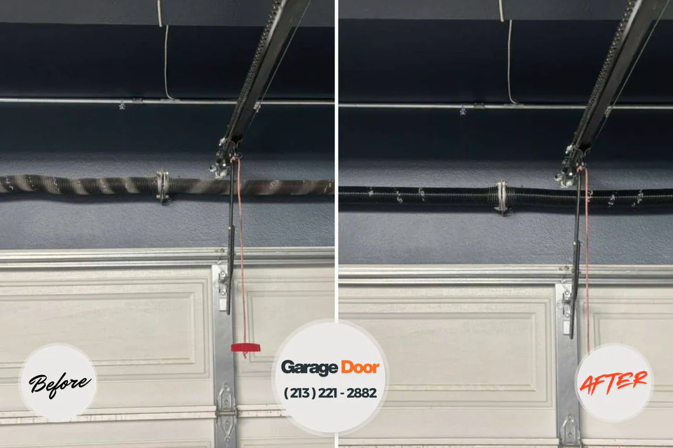 Before and after: garage door repair Hamilton County